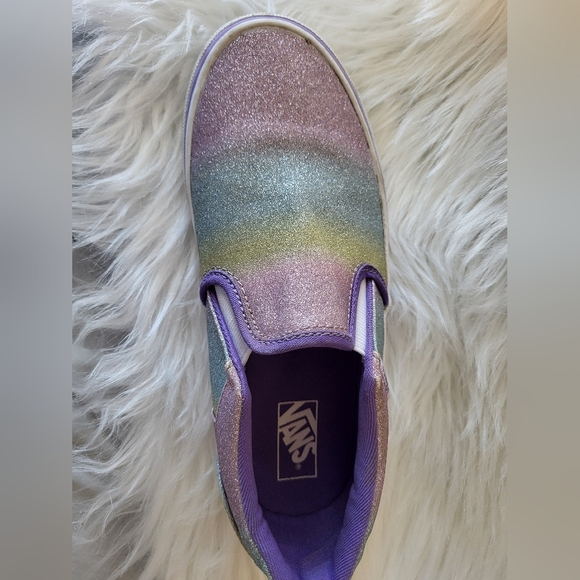 Vans Kids Glitter Slip-On Shoes - Multicolor, Size 4 - Picture 7 of 8